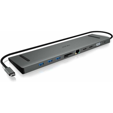USB Type-C Dockingstation (grau, HDMI, USB, VGA, LAN)