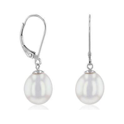 Luna-Pearls Ohrringe 585 Weissgold Süßwasser-Zuchtperle - HS1174