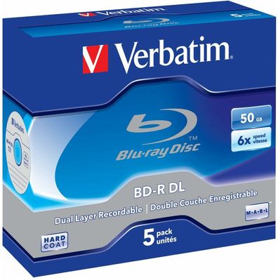 5 Verbatim Blu-ray BD-R 50 GB Double Layer