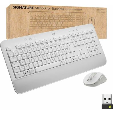 Logitech Signature Combo MK650 Offwhite Tastatur-Maus-Set kabellos weiß