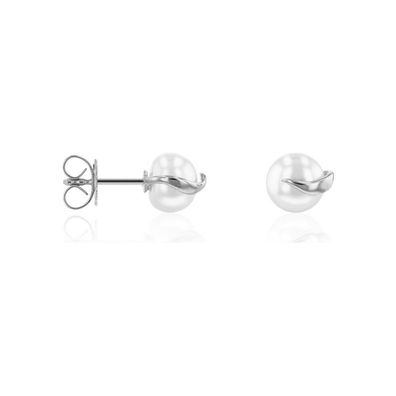 Luna-Pearls Ohrringe 585 Weissgold Süßwasser-Zuchtperle - HS1161