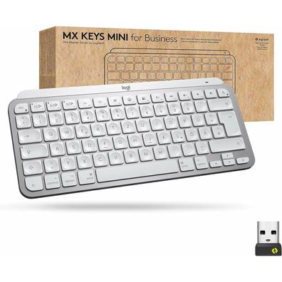 Logitech MX Keys Mini for Business Tastatur kabellos hellgrau