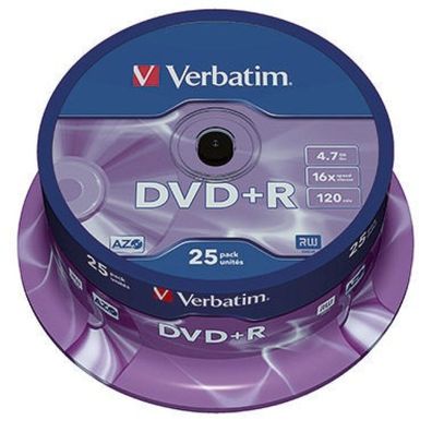 DVD + R 4,7 GB (16fach, 25 Stück)