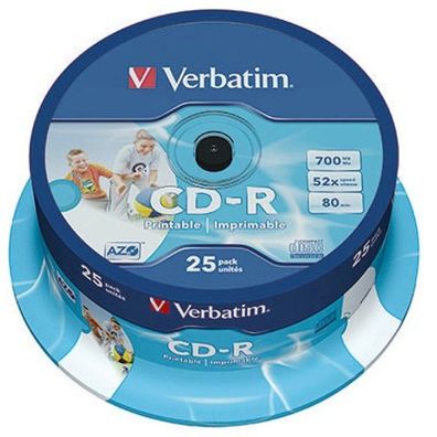 Verbatim CD-R 43439 52x 700MB 80Min. Spi Aufnahmedauer: 80 min