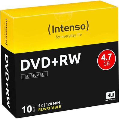 10 Intenso DVD + RW 4,7 GB wiederbeschreibbar