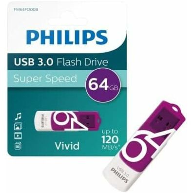 Philips USB-Stick Vivid 3.0 lila, weiß 64 GB
