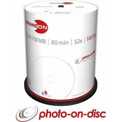 100 Primeon CD-R 700 MB bedruckbar