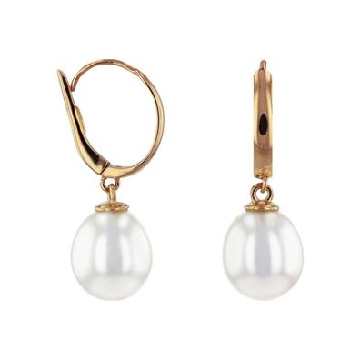 Luna-Pearls Ohrringe 585 Rotgold Süßwasser-Zuchtperle - HS1275
