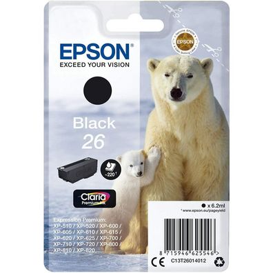 Epson Epson Ink Black Schwarz (C13T26014012)