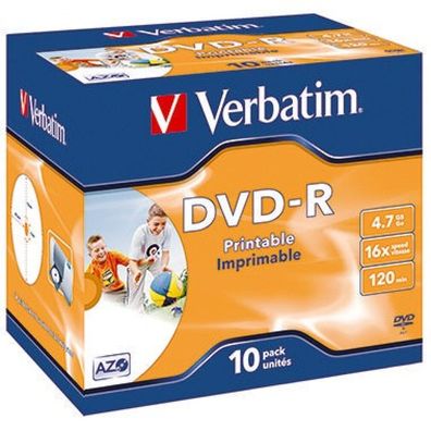 DVD-R Speichermedium Verbatim 10er Jewel Case bedruckbar