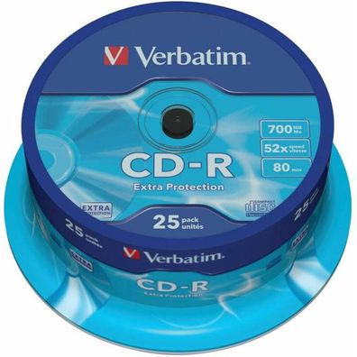 CD-R 700 MB (52fach, 25 Stück, Extra Protection)
