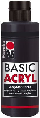 Marabu 1200 04 073 Basic Acryl, Schwarz 80 ml