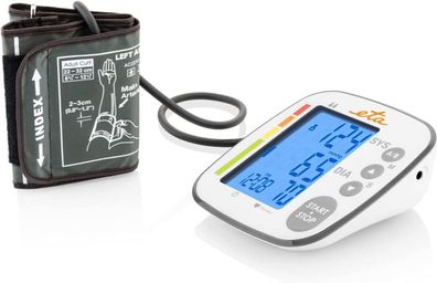 ETA Oberarm Blutdruckmessgerät für 2 Personen Kapazität Aufzeichnungen 2x250 weiß