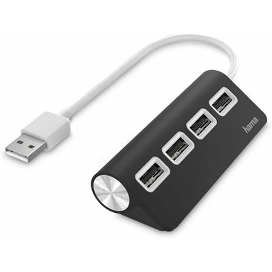 hama USB-Hub 4-fach schwarz