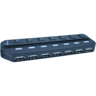MediaRange USB-Hub 7-fach schwarz