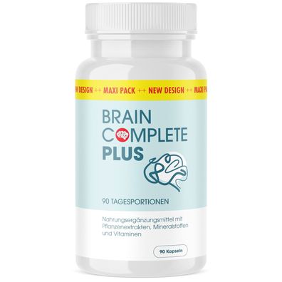 Brain Complete Plus - Nahrungsergänzungsmittel für Männer und Frauen - 90 Kapseln