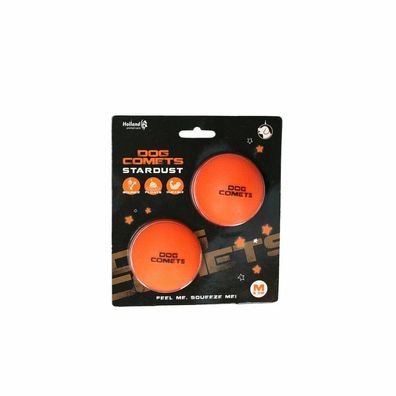 Dog Comets Ball Stardust Orange M 2-pack