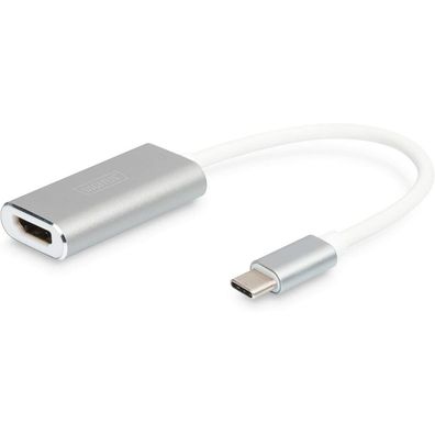 USB Adapter, USB-C Stecker > HDMI 4K Buchse (weiß/ silber, 20cm)