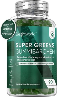 Super Greens Vitamin Gummibarchen - Mit Sellerie, Zink, Moringa, Gerstengras