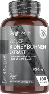 Weißer Kidneybohnen Extrakt 5000mg - Kohlenhydratblocker mit Zink & Chrom Mineralien