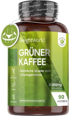 Grüner Kaffee - 21.000mg Grüner Kaffeebohnen Extrakt - Alternative zu Apfelessig