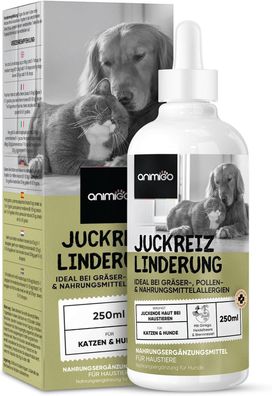 Anti Juckreiz Tropfen - 250ml Hautpflege Mittel mit Ginkgo Biloba ür Hunde & Katzen