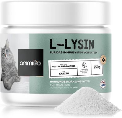 L-Lysin für Katzen - 250g Pulver - Reine Aminosäure L-Lysin für Katzenschnupfen