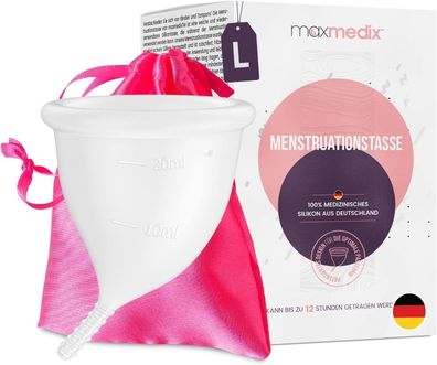 Menstruationstasse L - Getestet, BPA-frei, Auslaufsicher - Medizinisches Silikon
