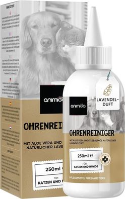 Animigo Ohrenreiniger für Katzen & Hunde - Ohrenspülung Hund bei Juckreiz, Allergien