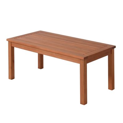 Eukalyptus Gartentisch rechteckig - 90x44 cm - Massiv Holz Terrasse Lounge Tisch