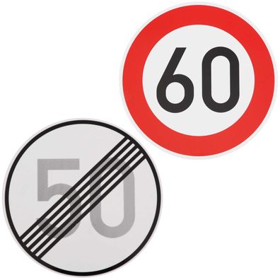 Original Verkehrszeichen-Set Nr. 274-60 und 278-50 Verkehrsschild Straßenschil...