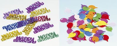 10x amscan 500034 Konfetti Happy Birthday & Luftballons - 15 g, sortiert