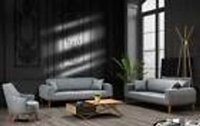Sofagarnitur 3 + 3 + 1 Sitzer Set Design Sofa Polster Couchen Couch Modern Samt