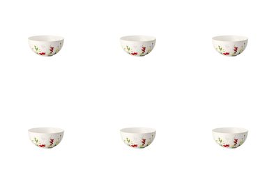 6 x Müslischale 15 cm - Rosenthal Brillance BONE CHINA FLEURS Sauvages - 10530-40510