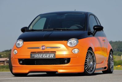 Rieger Spoilerlippe für Fiat 500 312 10/2007-11/2016 Y 00056060 schwarz matt Lackier