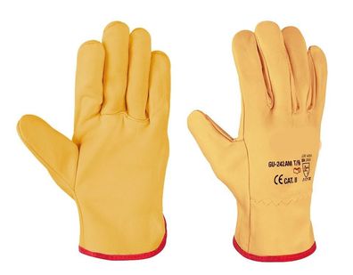 Vollnarbenleder Handschuhe, gelb, versch. Größen
