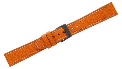 Herzog Alta Moda Uhrenarmband orange Leder helle Kontrastnaht