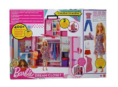 Barbie-Kleiderschrank mit Barbie-Kleidung und Accessoires, mit Klapptüren * A