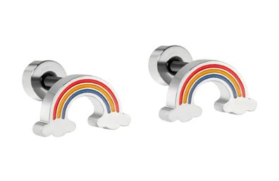 Regenbogen Ohrstecker Stecker Miniblings Regenbogenfarben Pride bunt Edelstahl