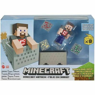 Minecraft Explosive Wagon Steve Figur
