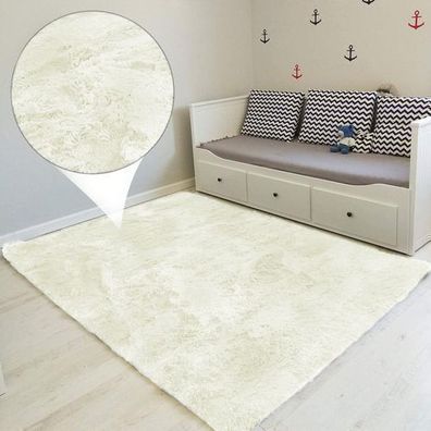 Hochflor Teppich wohnzimmerteppich Langflor 100 x 160 cm - Teppiche für Wohnzimmer fl