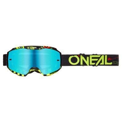 O'NEAL Bike Goggles B-10 Attack Black/ Neon Yellow - Radium Blue