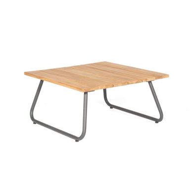 Sonnenpartner Lounge-Tisch Woodland 90x90 cm Aluminium mit Teak Loungetisch