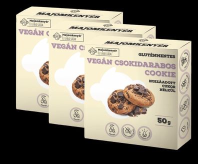 3x50g Schoko Cookies mit Xylit Schokokekse Glutenfrei Vegan Ohne Zuckerzusatz