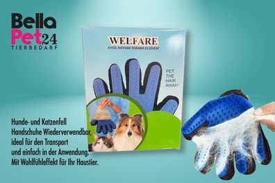 NEU Fellpflege Handschuh für Hund Katze Hase Haustiere Tierhaare Bürste Massage