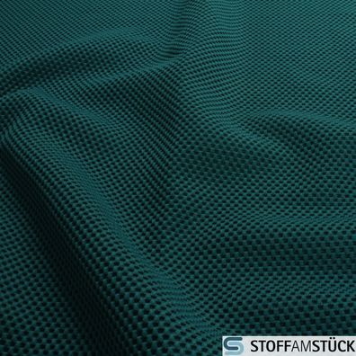 Stoff Polyester Polster Fleece petrol 3D Optik farbecht strapzierfähig Wabe