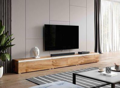 Furnix TV-Kommode Bargo B300 x H34 x T32 cm (3x100cm) TV-Schrank mit LED wotan 2