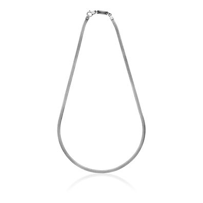 Unoaerre – 6373 – Flache Halskette aus brüniertem Silber