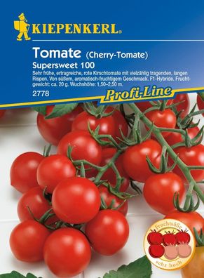 Tomate Supersweet 100, F1, ertragreiche Cherry-Tomate sehr frühe Reife...