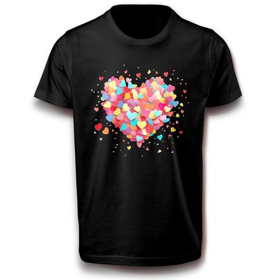 Herz Konfetti Liebe Confetti Valentin Fest Glück verliebt Amour Liebespaar T-Shirt